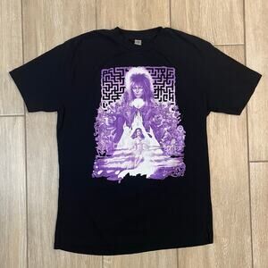 Rock Rebel Labyrinth Graphic T Shirt David Bowie Movie Black Cotton Large